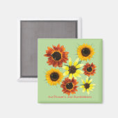 Sonnenblumen und Hummeln Ihre Textmagnete Magnet (Vorderseite/Rückseite)