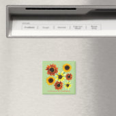 Sonnenblumen und Hummeln Ihre Textmagnete Magnet (In Situ (Geschirrspüler))