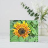 Sonnenblumen und Hummeln Postkarte (Stehend Vorderseite)