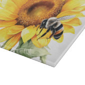 Sonnenblumen und Hummeln Schneidebrett (Ecke)