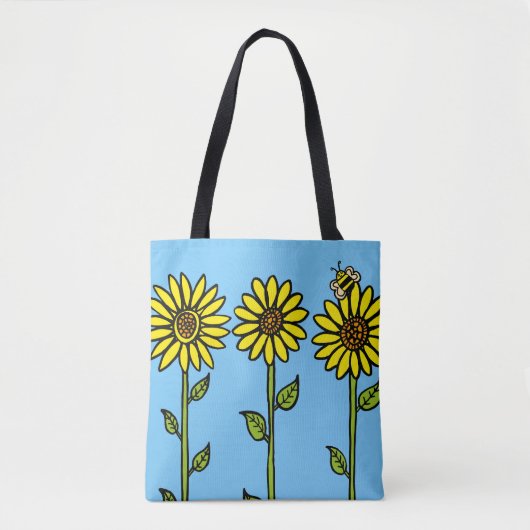 Sonnenblumen und Hummeln Tasche (Vorderseite)