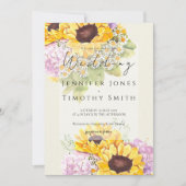 Sonnenblumen und Hydrangea Einladung (Vorderseite)