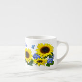Sonnenblumen und Hydrangea Individuelle Name Kaffe Espressotasse (Rechts)