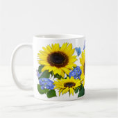 Sonnenblumen und Hydrangea-Individuelle Name Kaffe Kaffeetasse (Links)