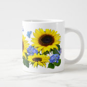 Sonnenblumen und Hydrangea Individuelle Name Spezi Jumbo-Tasse (Rechts)