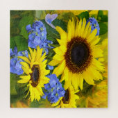 Sonnenblumen und Hydrangeas Puzzle (Horizontal)