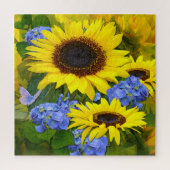 Sonnenblumen und Hydrangeas Puzzle (Vertikal)