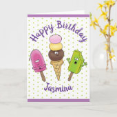 Sonnenblumen und Icream-Cartoon Karte (Gelbe Blume)