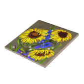 Sonnenblumen und Iris-Fliese Fliese (Seite)
