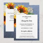 Sonnenblumen und Jean Ändern Sie die Datumsangaben Einladung (Vorne/Hinten)