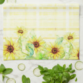 Sonnenblumen und kariert geschirrtuch (Gefaltet)