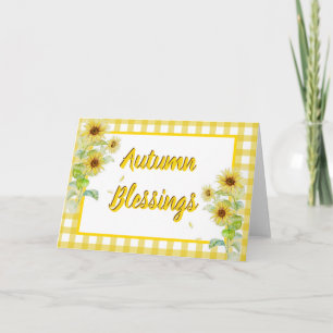 Sonnenblumen und karierte Gewohnheiten Karte