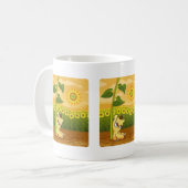 Sonnenblumen und Kawaii Bär Kaffeetasse (Vorderseite Links)