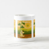 Sonnenblumen und Kawaii Bär Kaffeetasse (Mittel)