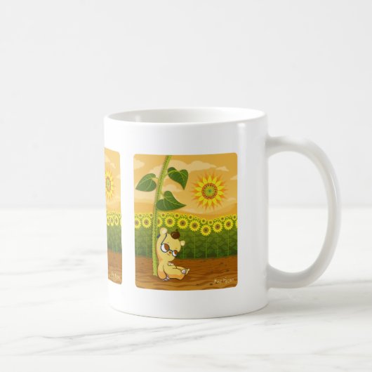 Sonnenblumen und Kawaii Bär Kaffeetasse (Rechts)