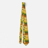 Sonnenblumen und Kawaii Bär Krawatte (Rückseite)