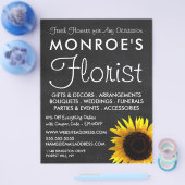 Sonnenblumen und Kopfbrett, Floristrische Werbung Flyer (Einzeln)