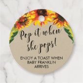 Sonnenblumen und Kraft Pop Es, wenn sie Pop Geschenkanhänger (Vorderseite)