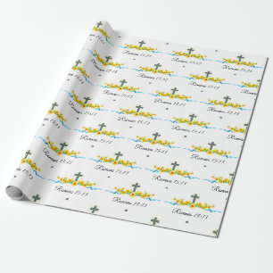Sonnenblumen- und Kreuz-Christliche Geschenkpapier