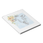 Sonnenblumen und Kuh auf Notizblock (angewinkelt)