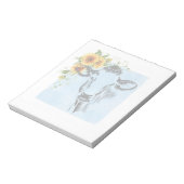 Sonnenblumen und Kuh auf Notizblock (Rotiert)