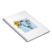 Sonnenblumen und Kuh auf Notizblock (Rechte Seite)