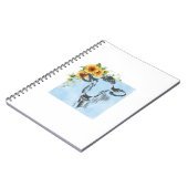 Sonnenblumen und Kuh auf Notizblock (Linke Seite)