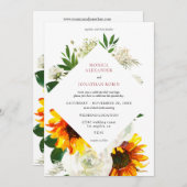 Sonnenblumen und Künstlerische Blütenhochzeit mit Einladung (Vorne/Hinten)