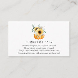 Sonnenblumen und Kürbis-Bücher für die Babysteckka Begleitkarte