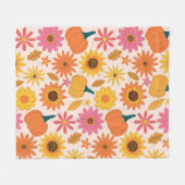 Sonnenblumen und Kürbis Herbstmuster Fleecedecke (Vorderseite (Horizontal))