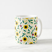 Sonnenblumen und Ladybugs-Muster Kaffeetasse (VorderseiteRechts)