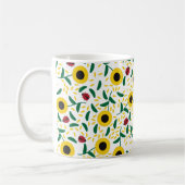 Sonnenblumen und Ladybugs-Muster Kaffeetasse (Links)