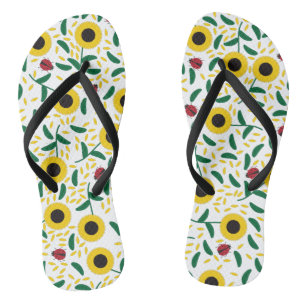 Sonnenblumen und Ladybugs Pattern Badesandalen