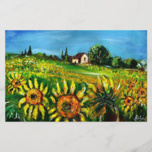 SONNENBLUMEN UND LÄNDER IN DER Toskana Briefpapier