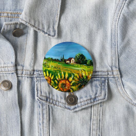 SONNENBLUMEN UND LÄNDER IN DER Toskana Button (Beispiel)