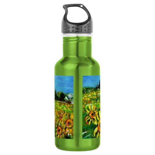 SONNENBLUMEN UND LÄNDER IN DER Toskana Edelstahlflasche (Rückseite)