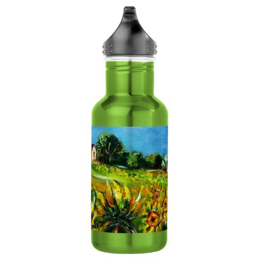 SONNENBLUMEN UND LÄNDER IN DER Toskana Edelstahlflasche (Rechts)