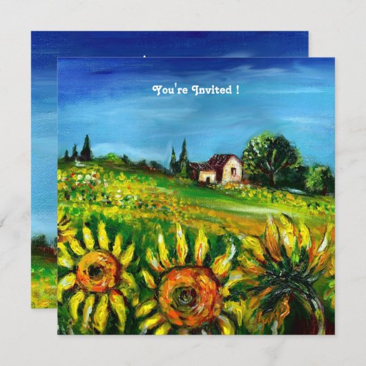 SONNENBLUMEN UND LÄNDER IN DER Toskana, Einladung (Vorne/Hinten)