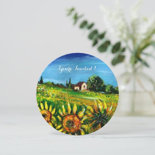 SONNENBLUMEN UND LÄNDER IN DER Toskana, Einladung (Stehend Vorderseite)