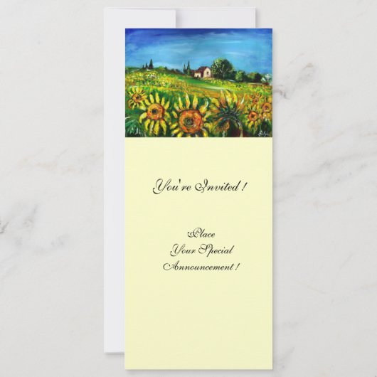 SONNENBLUMEN UND LÄNDER IN DER Toskana, Einladung (Rückseite)