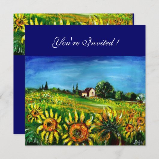 SONNENBLUMEN UND LÄNDER IN DER Toskana, Einladung (Vorne/Hinten)