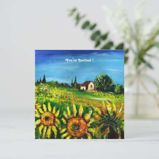 SONNENBLUMEN UND LÄNDER IN DER Toskana, Einladung (Stehend Vorderseite)