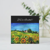 SONNENBLUMEN UND LÄNDER IN DER Toskana, Einladung (Stehend Vorderseite)