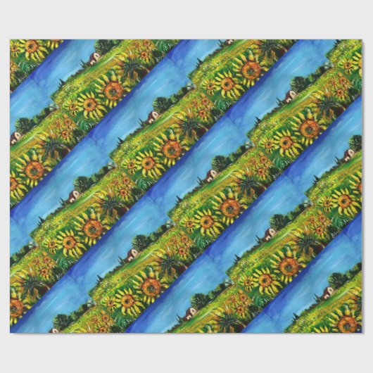SONNENBLUMEN UND LÄNDER IN DER Toskana Geschenkpapier (Flach)