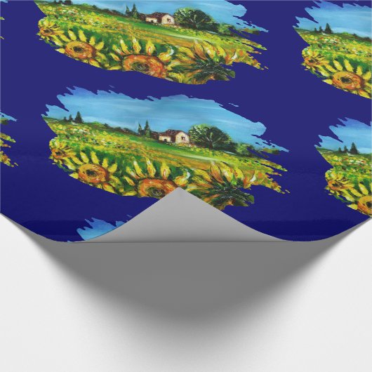 SONNENBLUMEN UND LÄNDER IN DER Toskana Geschenkpapier (Ecke)