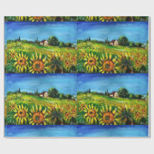 SONNENBLUMEN UND LÄNDER IN DER Toskana Geschenkpapier (Flach)