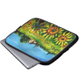 SONNENBLUMEN UND LÄNDER IN DER Toskana Laptopschutzhülle (Vorne Knopf)