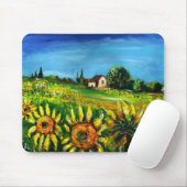 SONNENBLUMEN UND LÄNDER IN DER Toskana Mousepad (Mit Mouse)