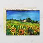 SONNENBLUMEN UND LÄNDER IN DER Toskana Postkarte (Vorne/Hinten)