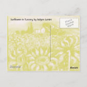 SONNENBLUMEN UND LÄNDER IN DER Toskana Postkarte (Rückseite)